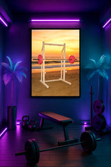 Muscle Mirage Series – 1980s Weight Bench at Sunset